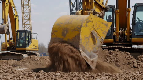 excavation site with heavy machinery
