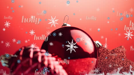 animación de felicitaciones de navidad texto sobre decoraciones de navidad