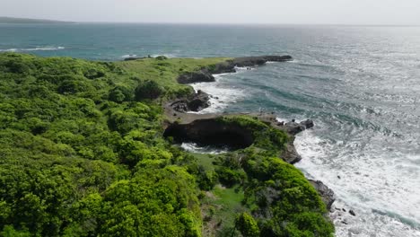 aerial of the blowhole in grenada