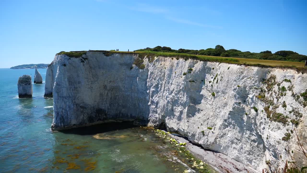 White cliffs aside the sea on a sunny day