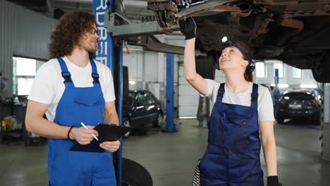 coworkers in the workshop