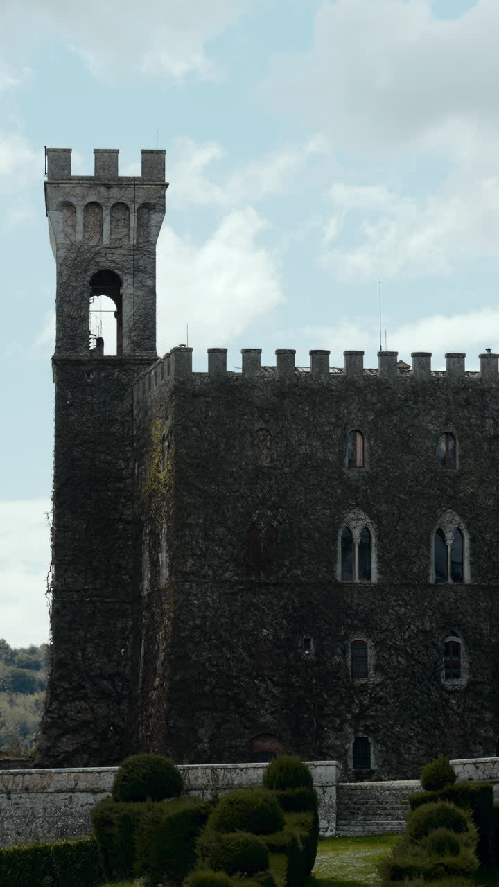 Exterior view of a medieval castle