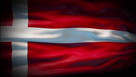 animación bandera de dinamarca está agitando bucle sin costuras. bandera de dinamarca agitando en el viento. realista 4k bandera nacional de dinamarca de primer plano.