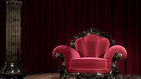 luxurious theater curtain stage with chair