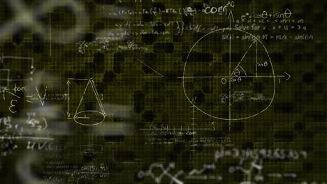 animation of mathematical formula moving on black and green background