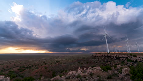 A-thunderstorm-drops-rain-and-lightning-in-the-canyons-of-the-New-Mexico-landscape