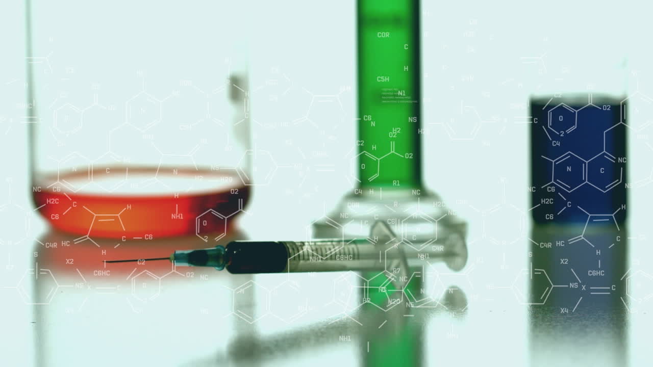 백신과 컵에 대한 데이터 처리 애니메이션