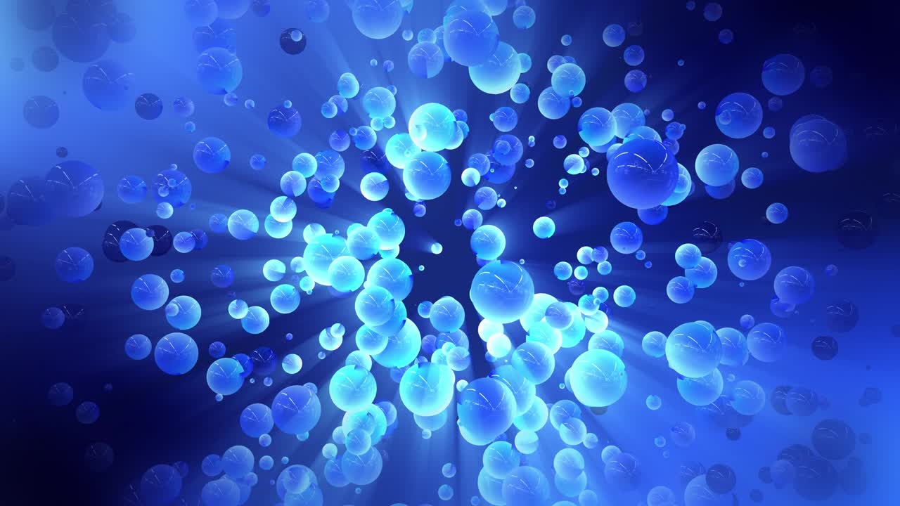 las esferas vuelan en el espacio