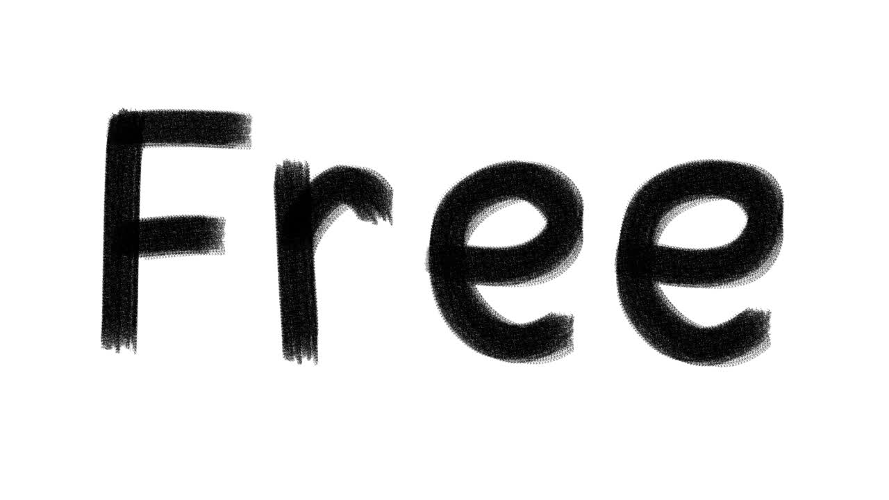 dibujo a mano animado wiggle palabra libre. texto de textura de carbón.