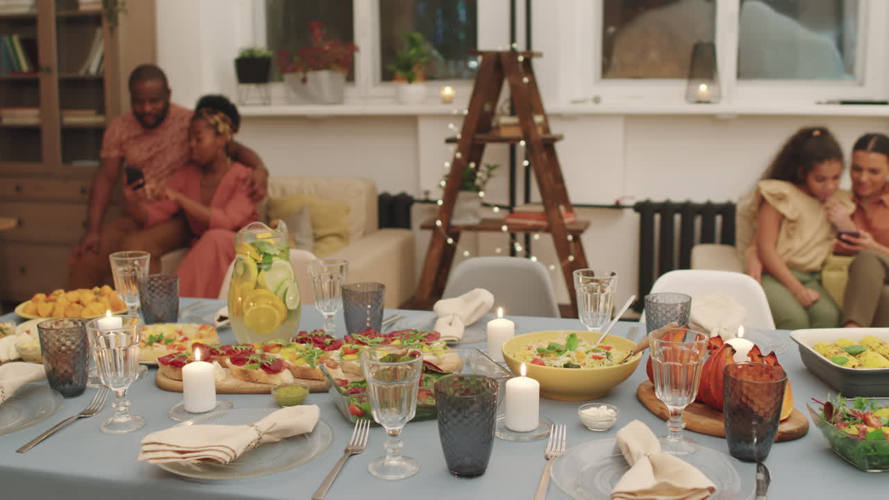 Big Afro Family Having Dinner At Home