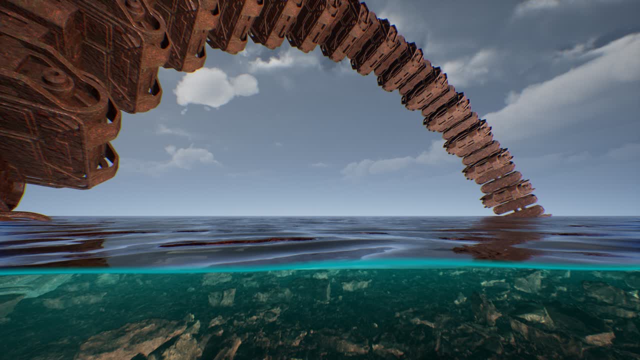 vieja nave espacial alienígena ovni aplastada en el océano