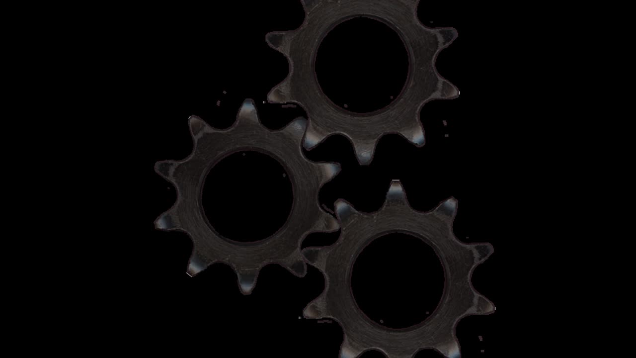 animación el engranaje está girado (resolución 4k, fondo transparente)