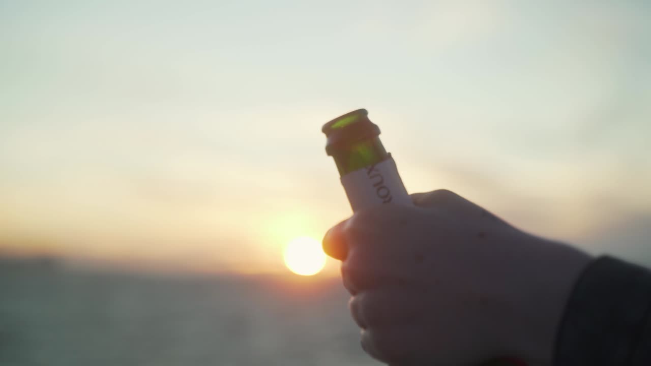 Popping Champagne South African Sunset Slow Motion