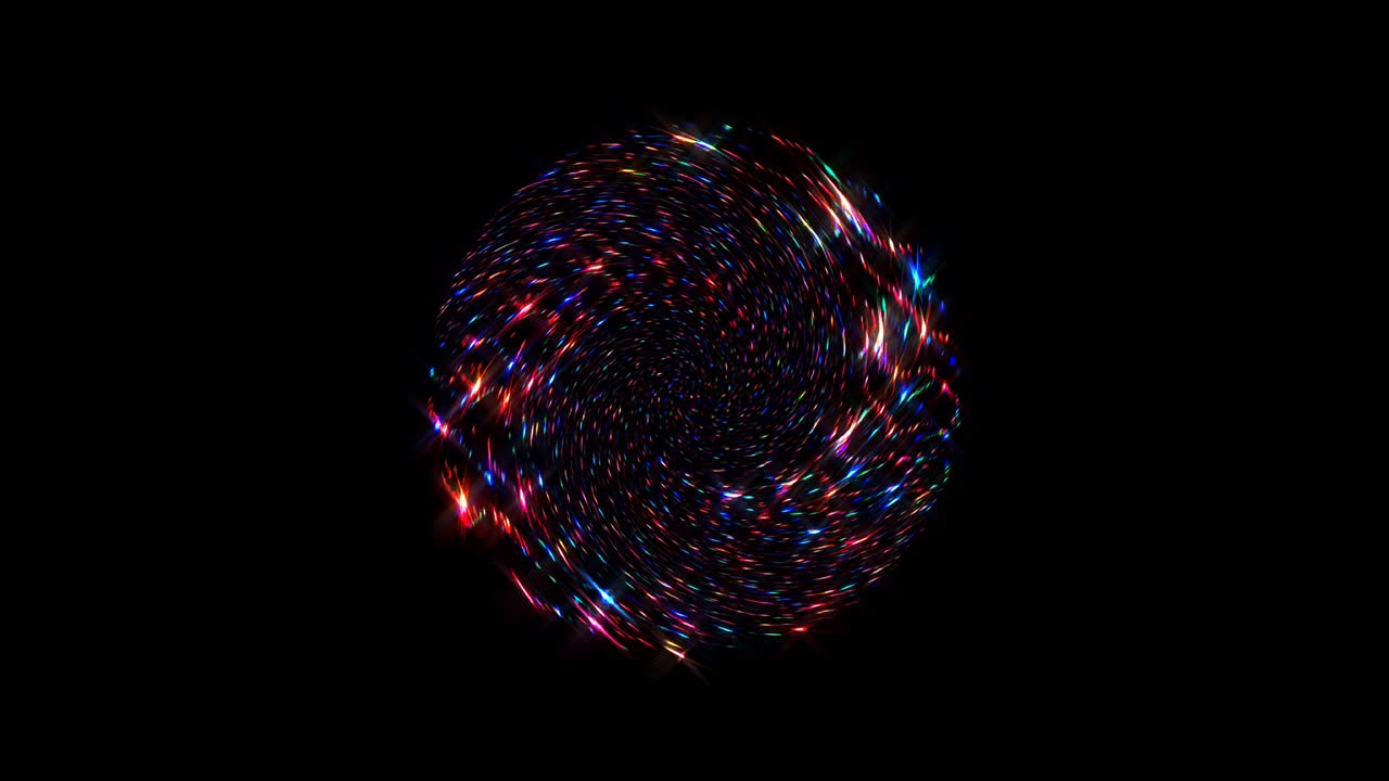 black background. For show, colorful bright ornaments. round shape