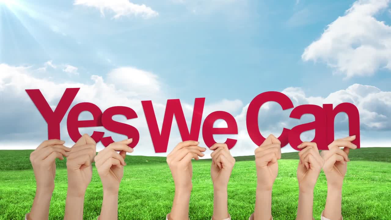 손을 들고, 네, 할 수 있어요.