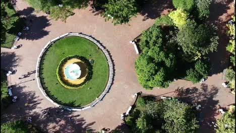 park circul, trees, fountain, relaxation, people, square, rest, circle, garden, church