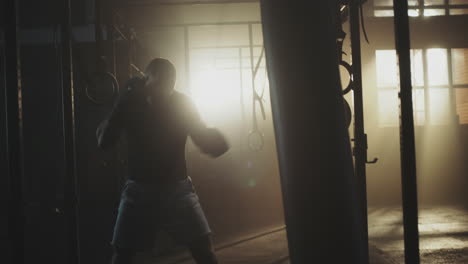 man boxing training in gym