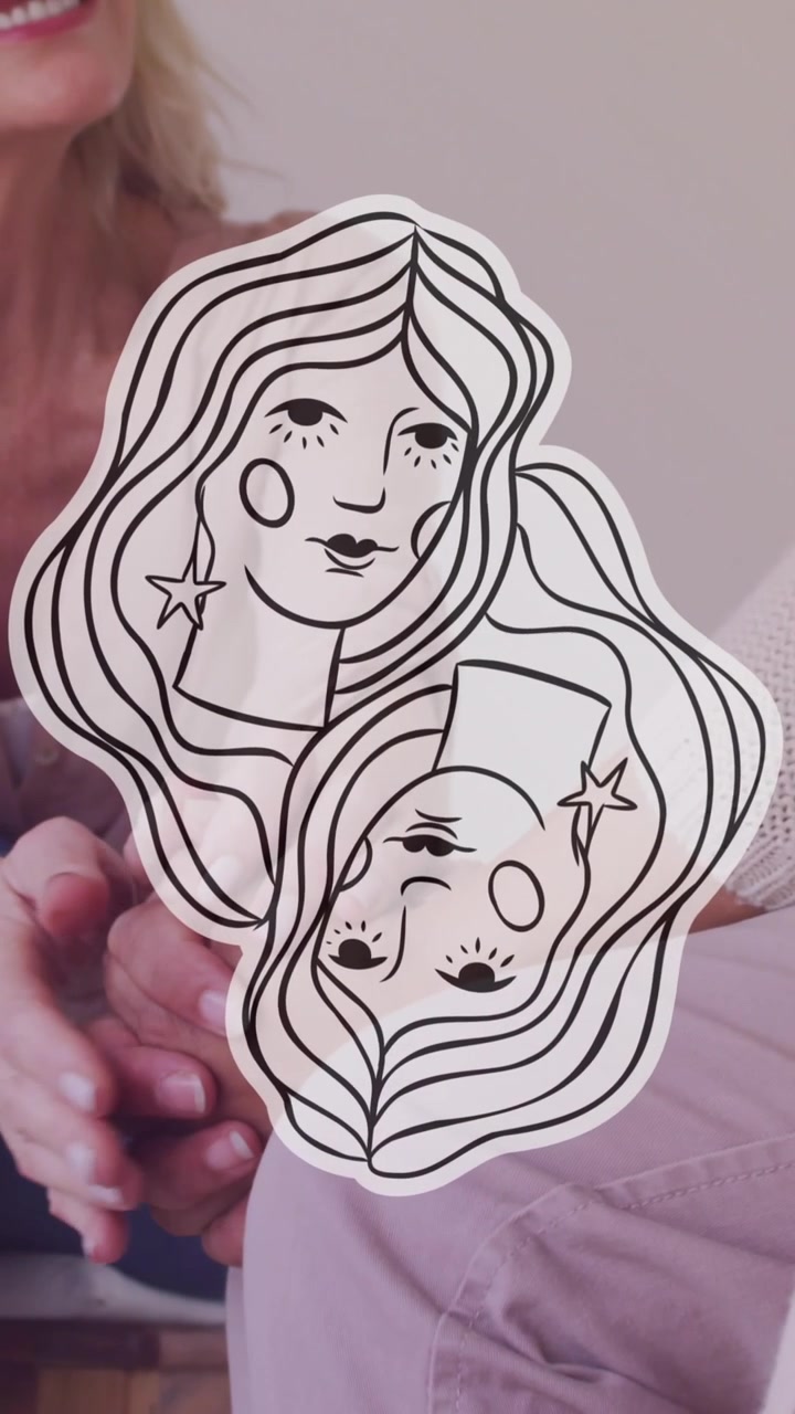 Animation af kvindeikoner over ældre, mangfoldige veninder, der holder i hånd.