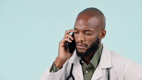 African-doctor-man,-phone-call