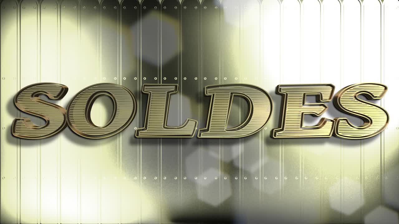 프랑스의 골드 세일 3d 텍스트 루핑 애니메이션