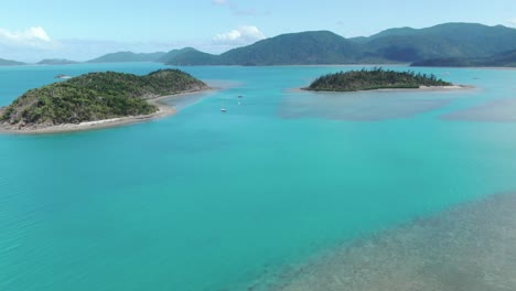 beautiful scenic natural landscape and seascape of whitsunday islands at shute harbour in australia