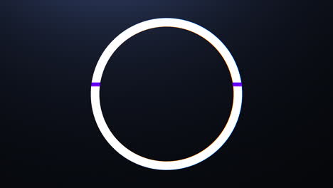 white circle frame on black background screen with glitch vfx