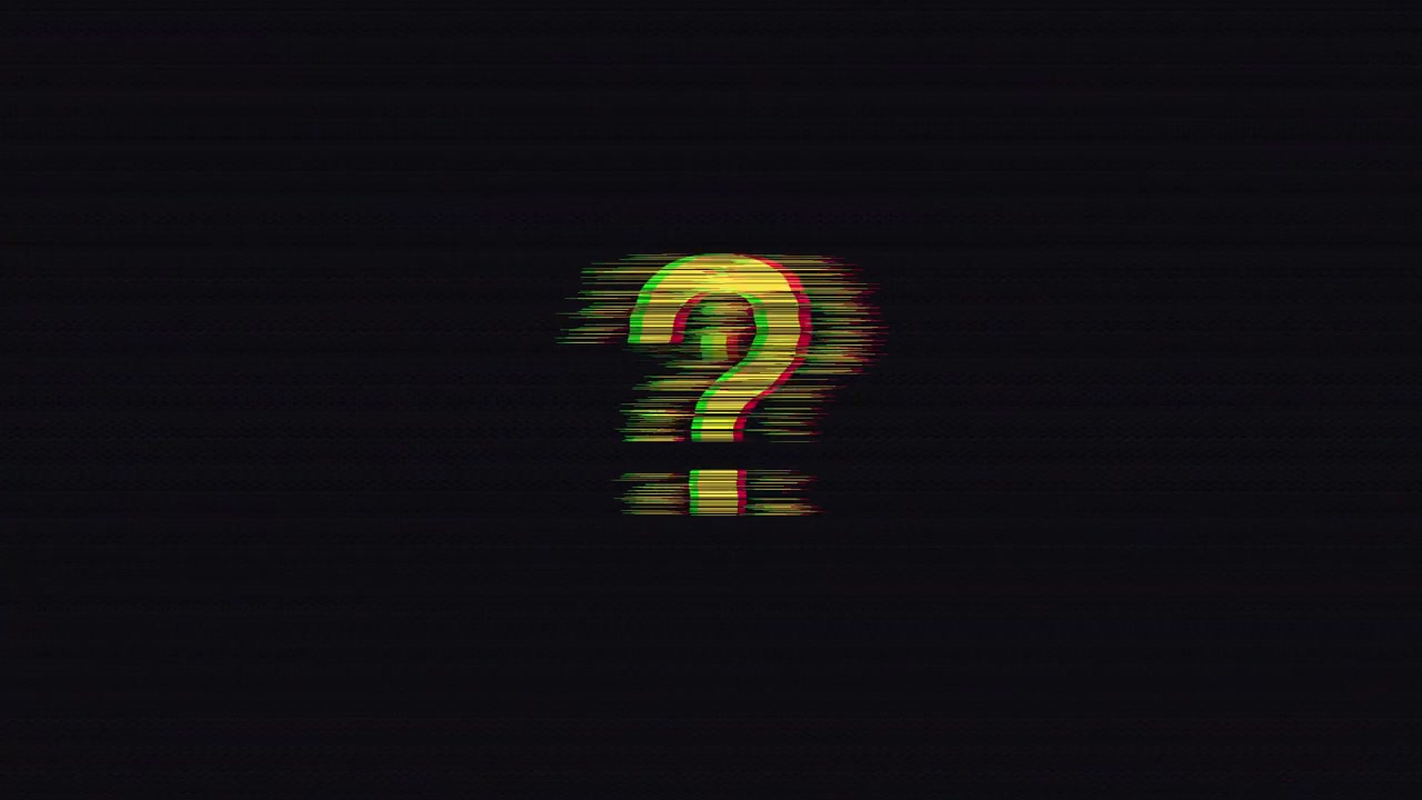 Glitching Question Mark Symbol with RGB Split Effect