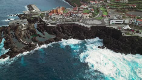 flying around the natural volcanic pools of porto moniz