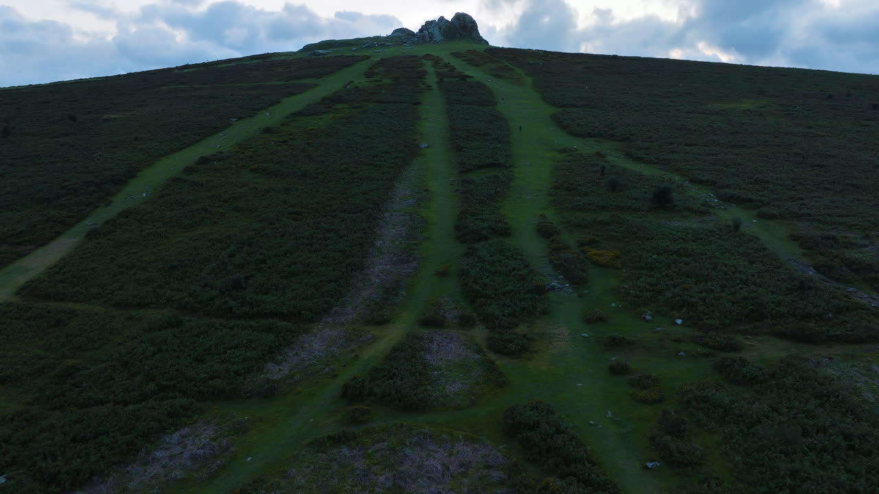Aerial View of a Mountain with Trails