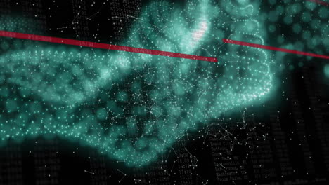 animación de puntos blancos sobre el procesamiento de datos
