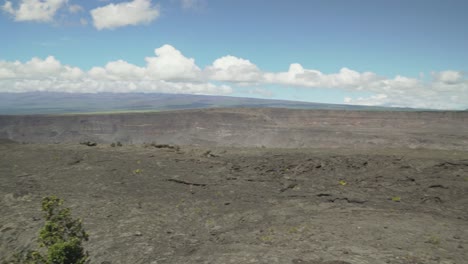 close panning view of new volcano crater showing how large it is now