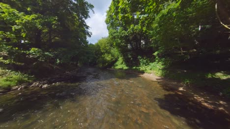 The-Vilnele-River-Flows-Through-the-Greening-Sereikiskiai-Park-in-Vilnius,-Lithuania