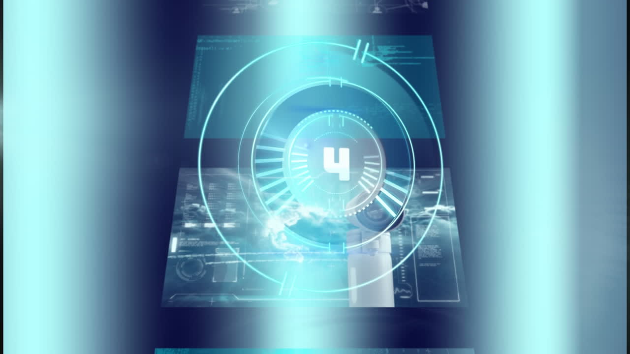 animación de la cuenta atrás en el procesamiento de datos.