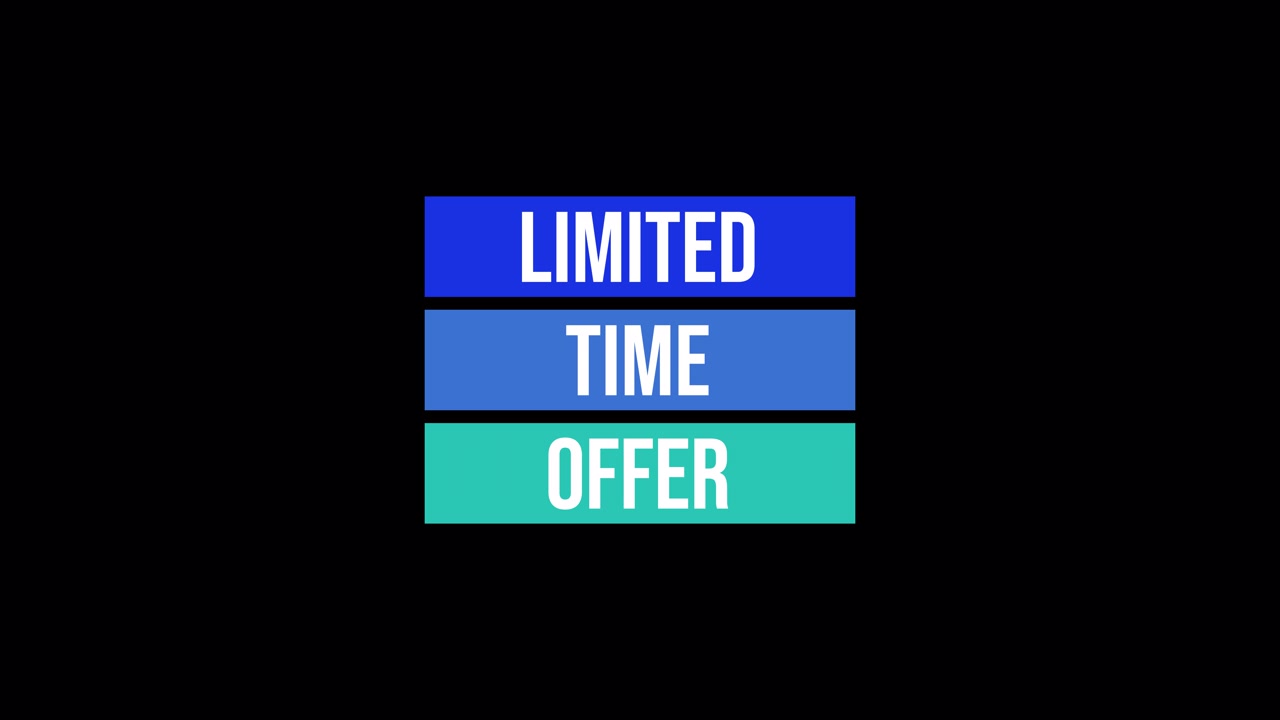 Animated Text 'Limited Time Offer' on Black Background