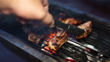 real time spareribs cooking on bbq