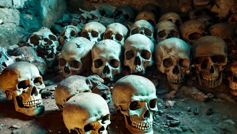 skulls in the catacombs of paris