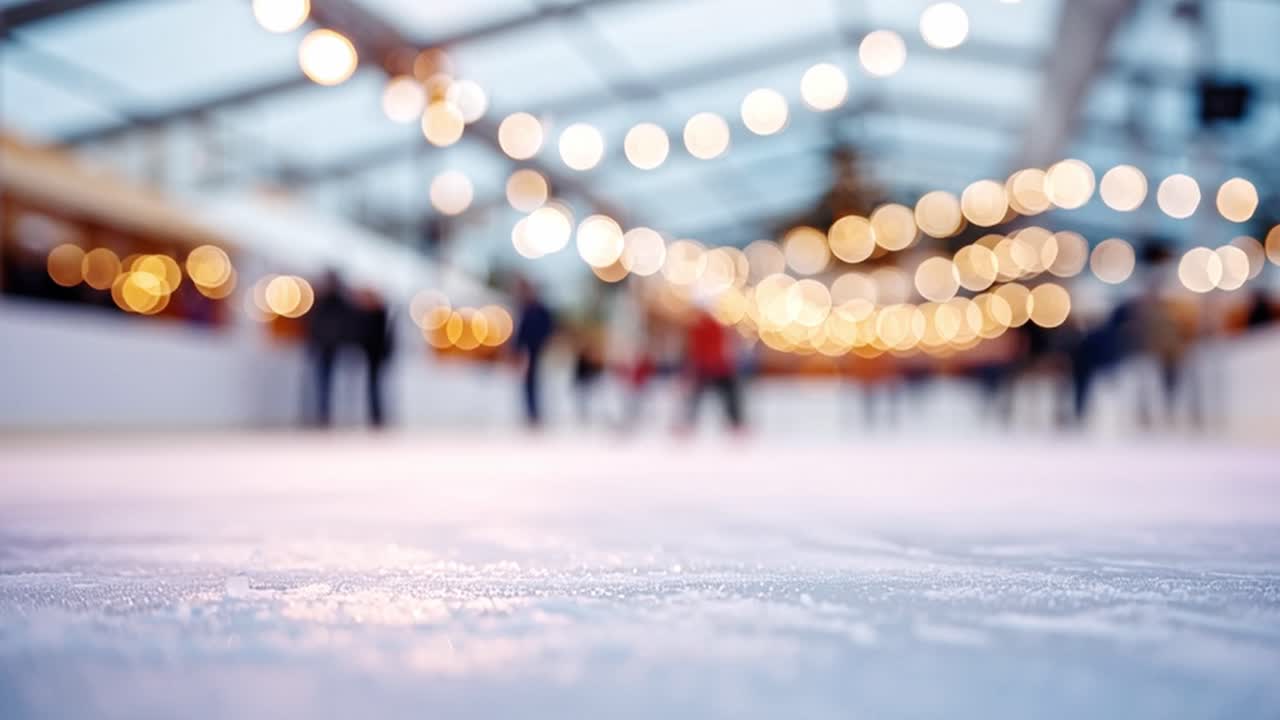 Indoor Ice Rink with Lights
