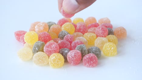 close up of colorful gummy candies