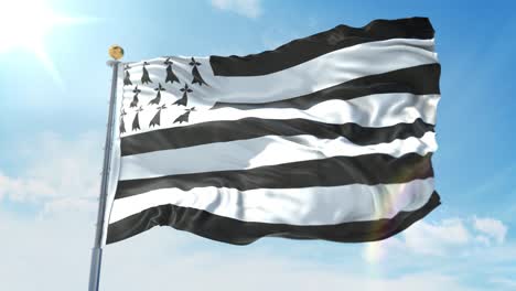 la bandera de gran bretaña ondeando en el viento contra el cielo azul profundo. tema nacional, concepto internacional. renderización 3d de bucle sin costuras 4k