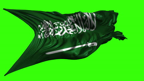 saudi arabian flag on green screen