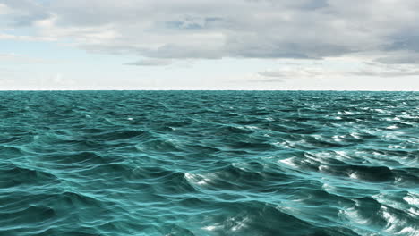 choppy blue ocean under cloudy sky
