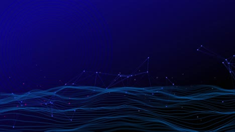 cyberspace hologram virtual data particles wave cyber technology background abstract animation mesh