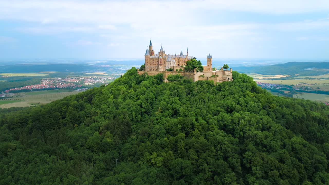 Hohenzollern Castle, Germany. Aerial FPV drone flights.