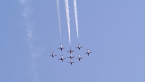 formation looping of the snowbirds aerial demonstration team track
