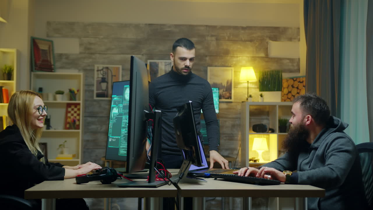 Dangerous hacker with his team doing cyber crimes