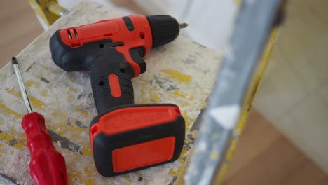 tools on a ladder