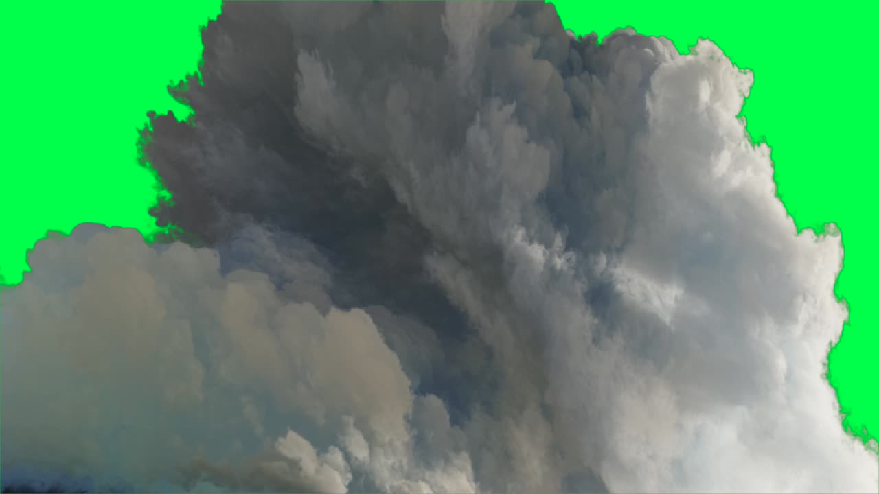 초록색 화면에 폭풍우