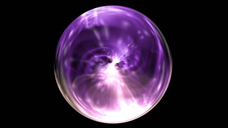 movimiento animado de una meditación espiritual en una bola de cristal abstracta en un fondo oscuro energía brillante que fluye en la bola de cristal mágica. llamando a los espíritus a hablar