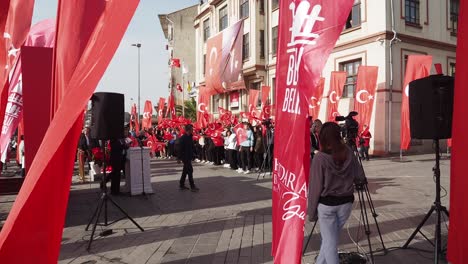 political rally in beyoğlu, istanbul