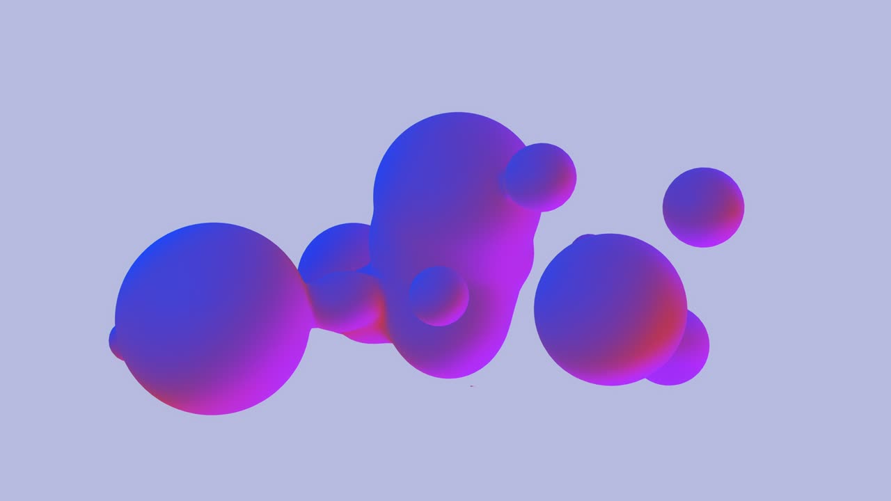 Fluid animation background fluid sphere shapes purple and pink abstract. 3D rendering illustration 4K